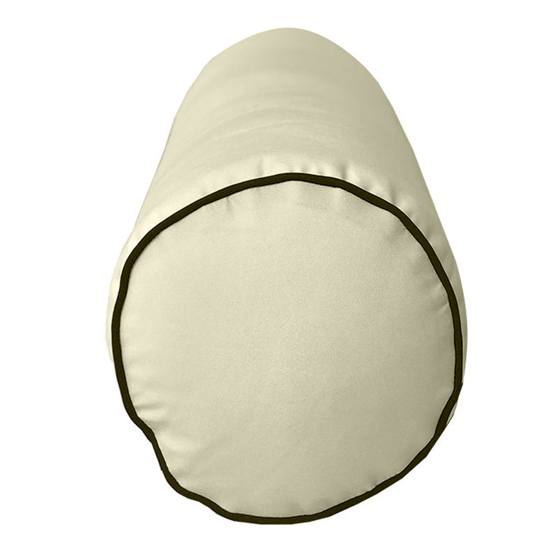 |COVER ONLY| Medium Size 24"x6" Outdoor Bolster Pillow Water Repellent Decorative Bolster Pillow for Porch Swing Couch Sofa Cushion Patio Furniture