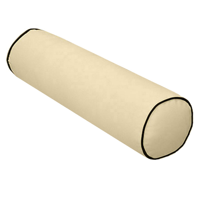|COVER ONLY| Medium Size 24"x6" Outdoor Bolster Pillow Water Repellent Decorative Bolster Pillow for Porch Swing Couch Sofa Cushion Patio Furniture