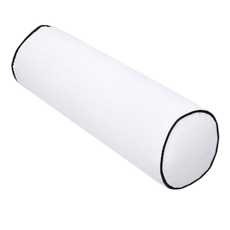|COVER ONLY| Medium Size 24"x6" Outdoor Bolster Pillow Water Repellent Decorative Bolster Pillow for Porch Swing Couch Sofa Cushion Patio Furniture