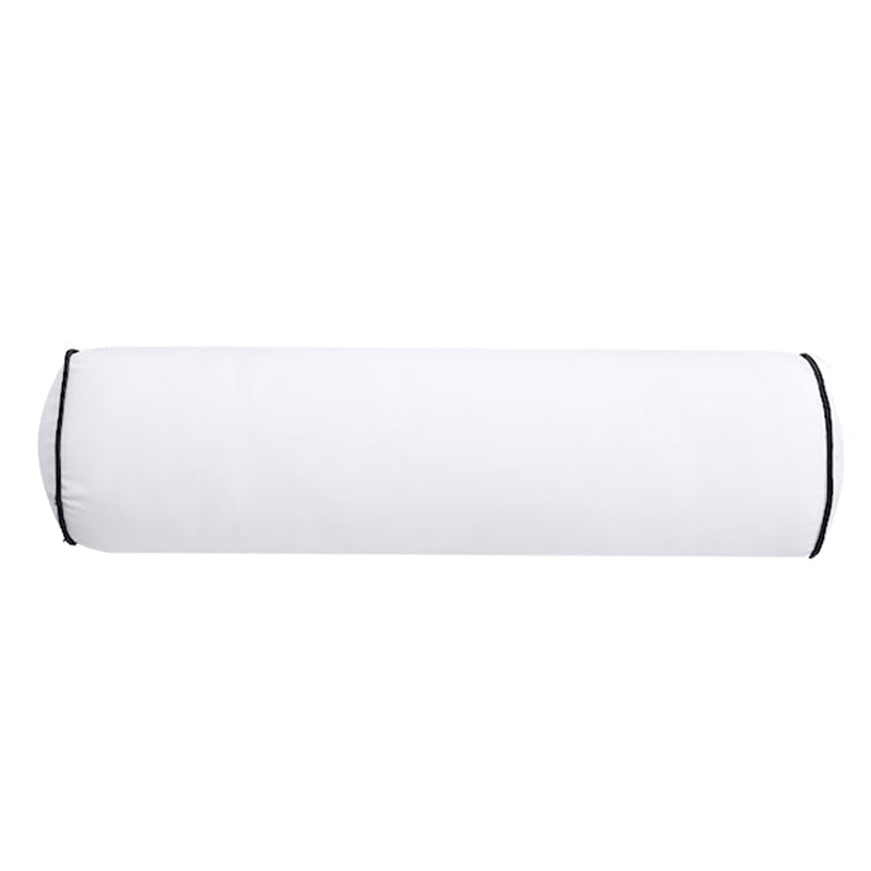 |COVER ONLY| Medium Size 24"x6" Outdoor Bolster Pillow Water Repellent Decorative Bolster Pillow for Porch Swing Couch Sofa Cushion Patio Furniture
