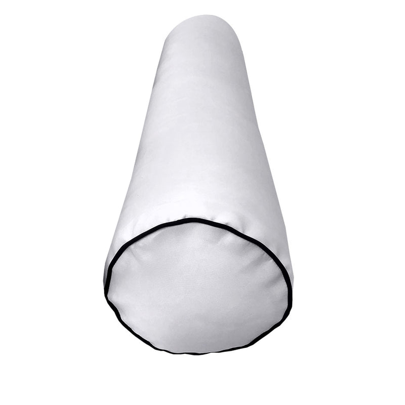 |COVER ONLY| Medium Size 24"x6" Outdoor Bolster Pillow Water Repellent Decorative Bolster Pillow for Porch Swing Couch Sofa Cushion Patio Furniture