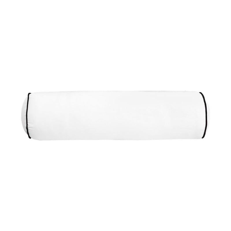 |COVER ONLY| Medium Size 24"x6" Outdoor Bolster Pillow Water Repellent Decorative Bolster Pillow for Porch Swing Couch Sofa Cushion Patio Furniture