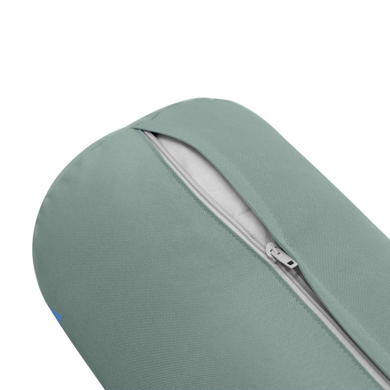 Medium Size Outdoor Bolster Pillow Cushion Insert and Slip Cover Set 24" x 6"