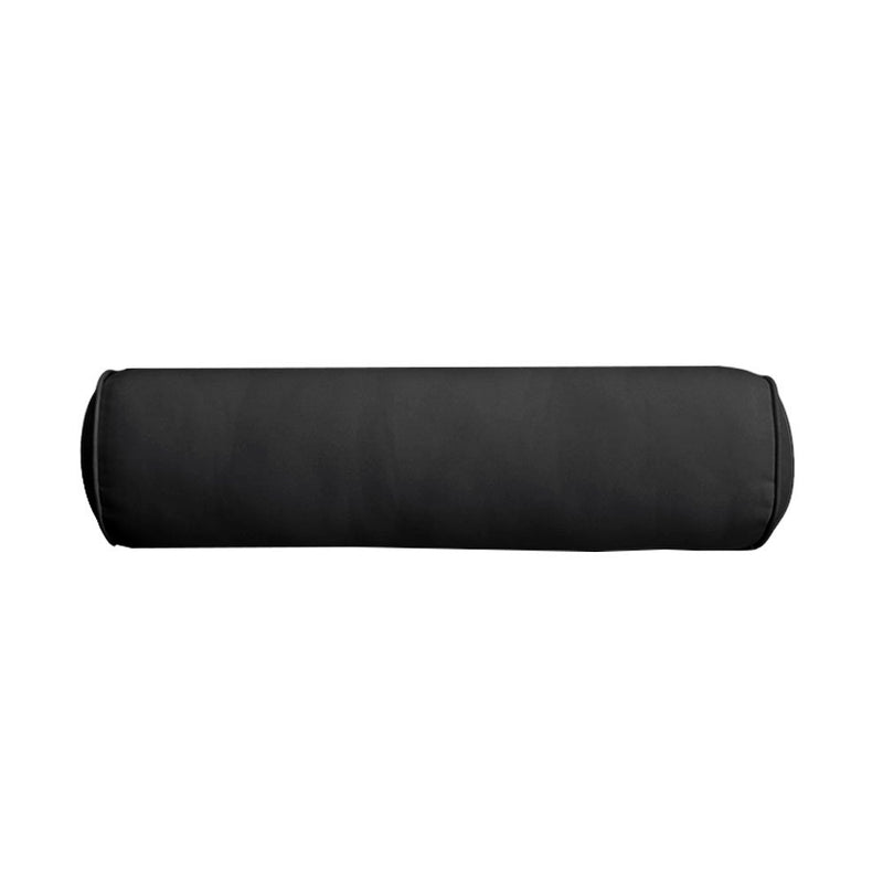 |COVER ONLY| Medium Size 24"x6" Outdoor Bolster Pillow Water Repellent Decorative Bolster Pillow for Porch Swing Couch Sofa Cushion Patio Furniture