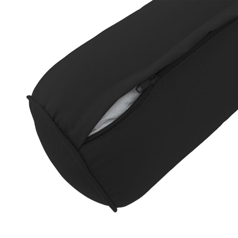 |COVER ONLY| Medium Size 24"x6" Outdoor Bolster Pillow Water Repellent Decorative Bolster Pillow for Porch Swing Couch Sofa Cushion Patio Furniture