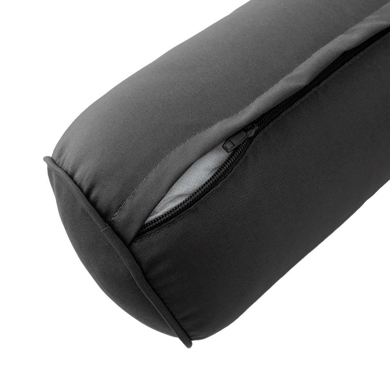 |COVER ONLY| Medium Size 24"x6" Outdoor Bolster Pillow Water Repellent Decorative Bolster Pillow for Porch Swing Couch Sofa Cushion Patio Furniture