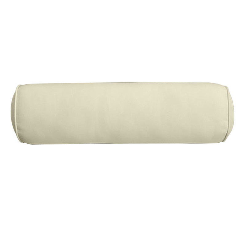 Small Size Outdoor Bolster Pillow Cushion Insert and Slip Cover Set 23" x 6"
