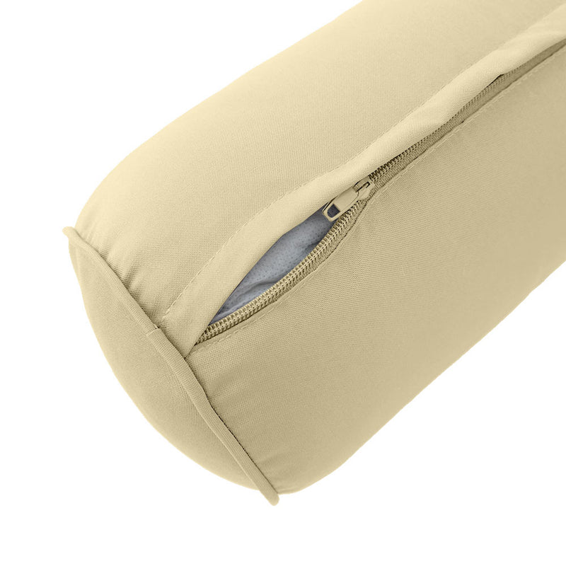 |COVER ONLY| Medium Size 24"x6" Outdoor Bolster Pillow Water Repellent Decorative Bolster Pillow for Porch Swing Couch Sofa Cushion Patio Furniture