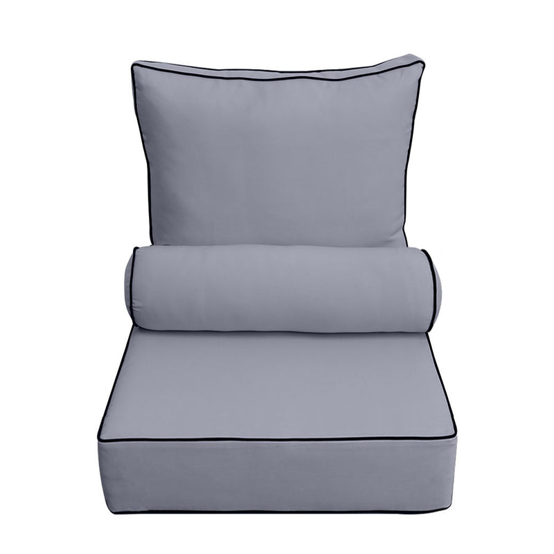 |COVER ONLY| Small Size 23"x24"x6" Outdoor Deep Seat Cushion with Bolster, Water Repellent, Patio Deep Seat Backrest Cushion Bolster Slipcovers Replacement