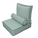 |COVER ONLY| Medium Size 24"x26"x6" Outdoor Deep Seat Cushion with Bolster, Water Repellent, Patio Deep Seat Backrest Cushion Bolster Slipcovers Replacement