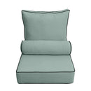 Medium Size 24"x26"x6" Outdoor Deep Seat Cushion with Bolster, Water Repellent, Patio Deep Seat Backrest Cushion Bolster Pillow Insert and Slipcover Set