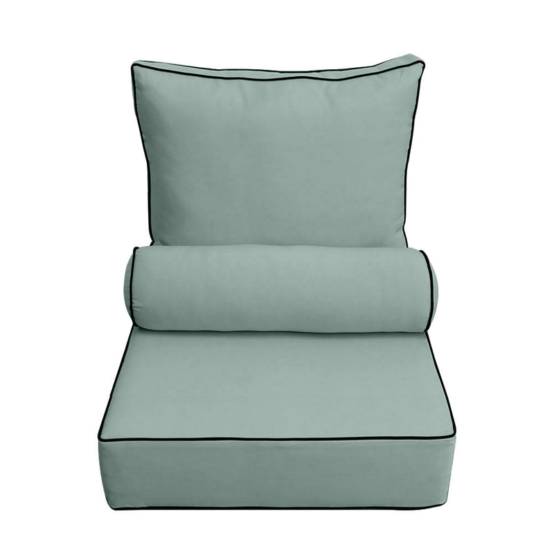 |COVER ONLY| Small Size 23"x24"x6" Outdoor Deep Seat Cushion with Bolster, Water Repellent, Patio Deep Seat Backrest Cushion Bolster Slipcovers Replacement