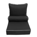 Small Size 23"x24"x6" Outdoor Deep Seat Cushion with Bolster, Water Repellent, Patio Deep Seat Backrest Cushion Bolster Pillow Insert and Slipcover Set