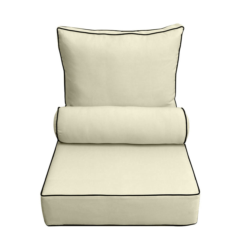 |COVER ONLY| Large Size 26x30x6 Outdoor Deep Seat Cushion with Bolster, Water Repellent, Patio Deep Seat Backrest Cushion Bolster Slipcovers Replacement