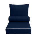 |COVER ONLY| Small Size 23"x24"x6" Outdoor Deep Seat Cushion with Bolster, Water Repellent, Patio Deep Seat Backrest Cushion Bolster Slipcovers Replacement