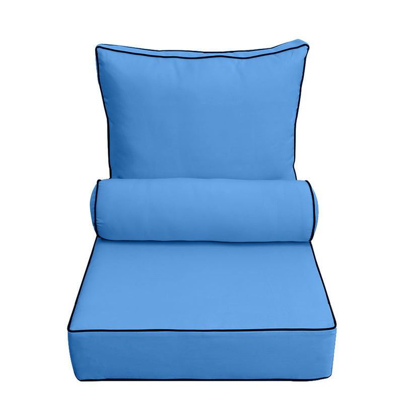 |COVER ONLY| Small Size 23"x24"x6" Outdoor Deep Seat Cushion with Bolster, Water Repellent, Patio Deep Seat Backrest Cushion Bolster Slipcovers Replacement