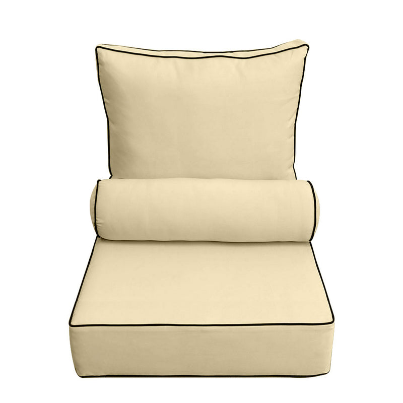 |COVER ONLY| Large Size 26x30x6 Outdoor Deep Seat Cushion with Bolster, Water Repellent, Patio Deep Seat Backrest Cushion Bolster Slipcovers Replacement