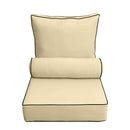 |COVER ONLY| Medium Size 24"x26"x6" Outdoor Deep Seat Cushion with Bolster, Water Repellent, Patio Deep Seat Backrest Cushion Bolster Slipcovers Replacement