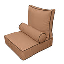 |COVER ONLY| Small Size 23"x24"x6" Outdoor Deep Seat Cushion with Bolster, Water Repellent, Patio Deep Seat Backrest Cushion Bolster Slipcovers Replacement