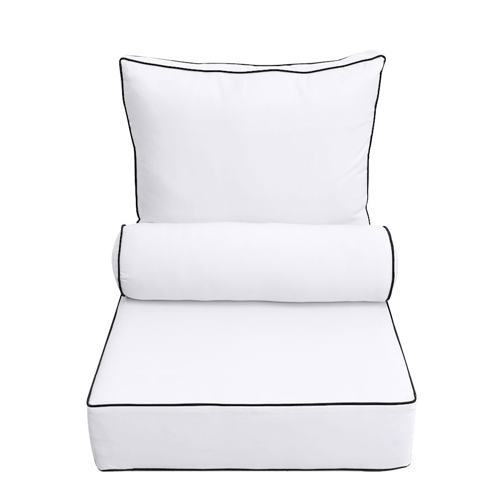 |COVER ONLY| Small Size 23"x24"x6" Outdoor Deep Seat Cushion with Bolster, Water Repellent, Patio Deep Seat Backrest Cushion Bolster Slipcovers Replacement