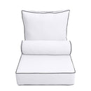 |COVER ONLY| Medium Size 24"x26"x6" Outdoor Deep Seat Cushion with Bolster, Water Repellent, Patio Deep Seat Backrest Cushion Bolster Slipcovers Replacement