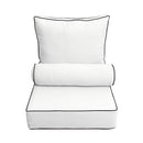 Medium Size 24"x26"x6" Outdoor Deep Seat Cushion with Bolster, Water Repellent, Patio Deep Seat Backrest Cushion Bolster Pillow Insert and Slipcover Set