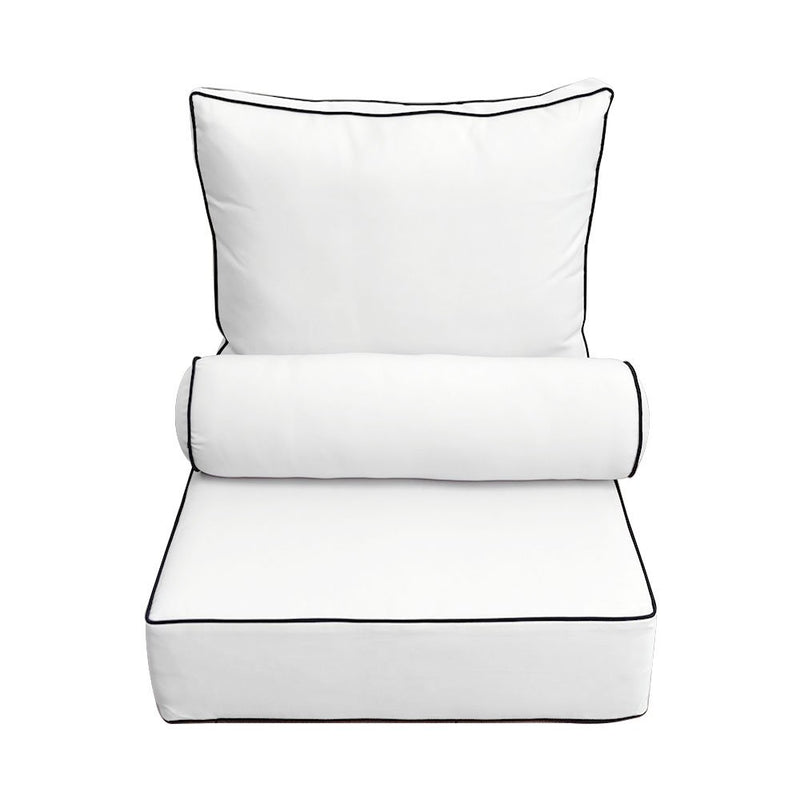 |COVER ONLY| Large Size 26x30x6 Outdoor Deep Seat Cushion with Bolster, Water Repellent, Patio Deep Seat Backrest Cushion Bolster Slipcovers Replacement