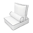 |COVER ONLY| Medium Size 24"x26"x6" Outdoor Deep Seat Cushion with Bolster, Water Repellent, Patio Deep Seat Backrest Cushion Bolster Slipcovers Replacement