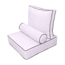 Small Size 23"x24"x6" Outdoor Deep Seat Cushion with Bolster, Water Repellent, Patio Deep Seat Backrest Cushion Bolster Pillow Insert and Slipcover Set