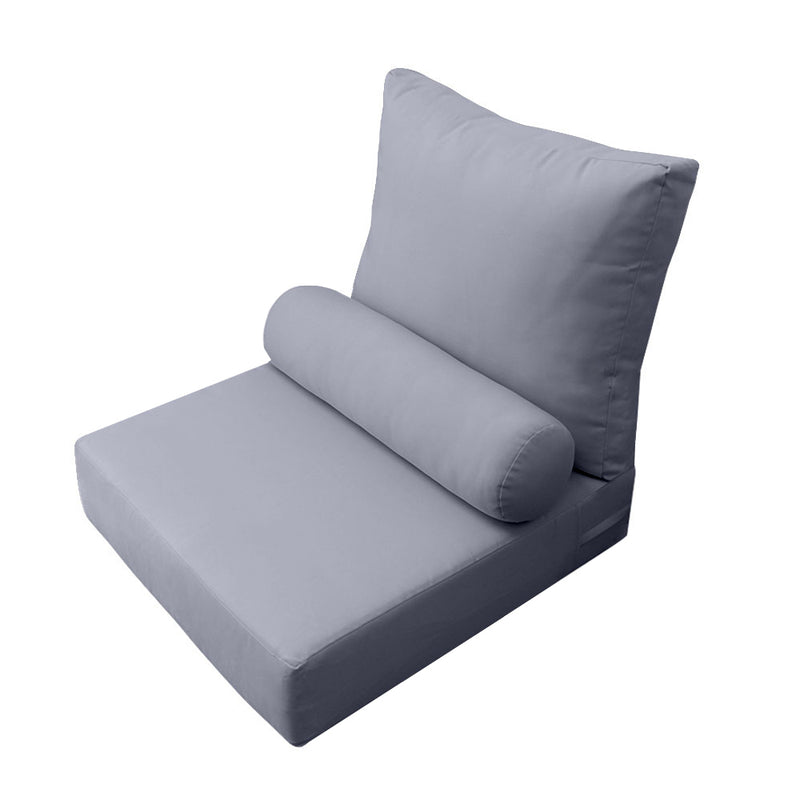|COVER ONLY| Small Size 23"x24"x6" Outdoor Deep Seat Cushion with Bolster, Water Repellent, Patio Deep Seat Backrest Cushion Bolster Slipcovers Replacement
