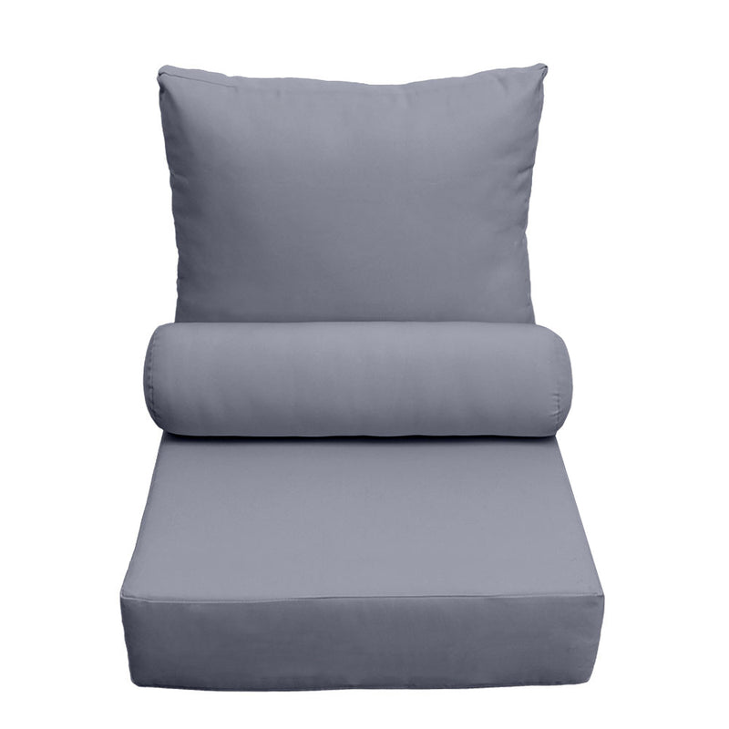 |COVER ONLY| Medium Size 24"x26"x6" Outdoor Deep Seat Cushion with Bolster, Water Repellent, Patio Deep Seat Backrest Cushion Bolster Slipcovers Replacement