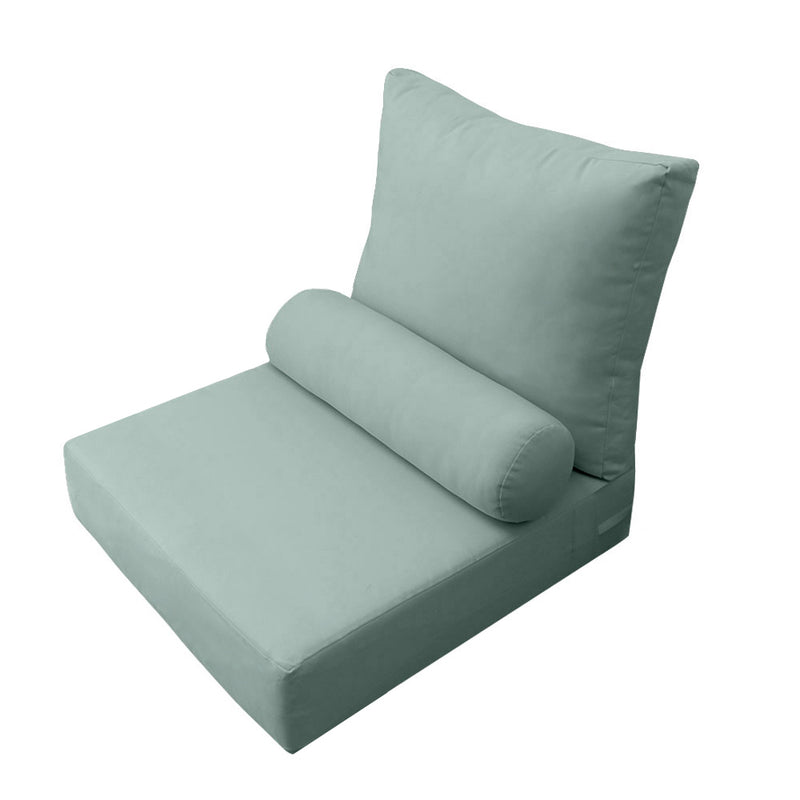 |COVER ONLY| Medium Size 24"x26"x6" Outdoor Deep Seat Cushion with Bolster, Water Repellent, Patio Deep Seat Backrest Cushion Bolster Slipcovers Replacement