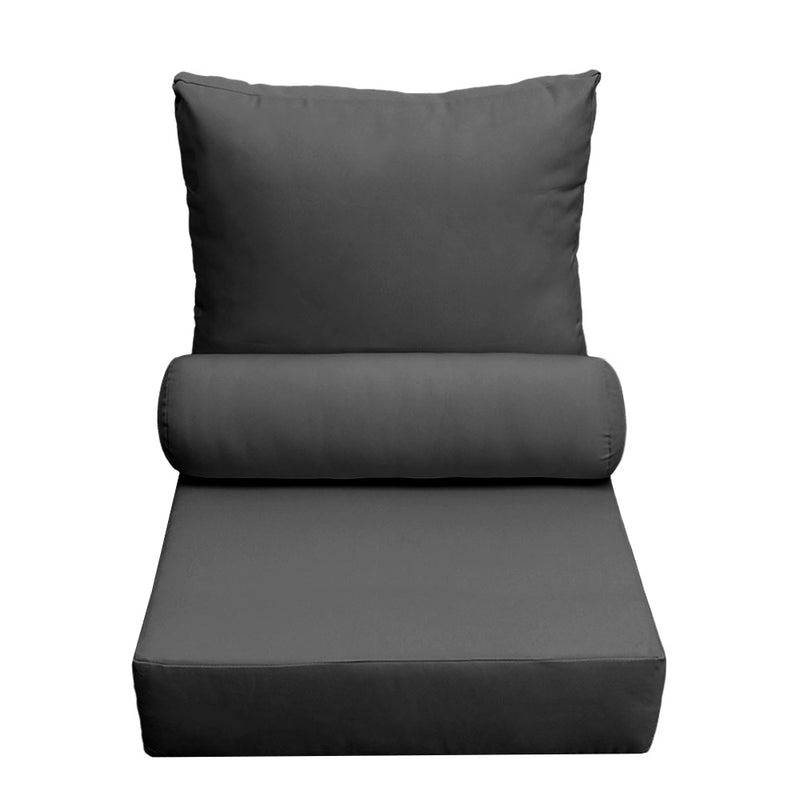 |COVER ONLY| Small Size 23"x24"x6" Outdoor Deep Seat Cushion with Bolster, Water Repellent, Patio Deep Seat Backrest Cushion Bolster Slipcovers Replacement