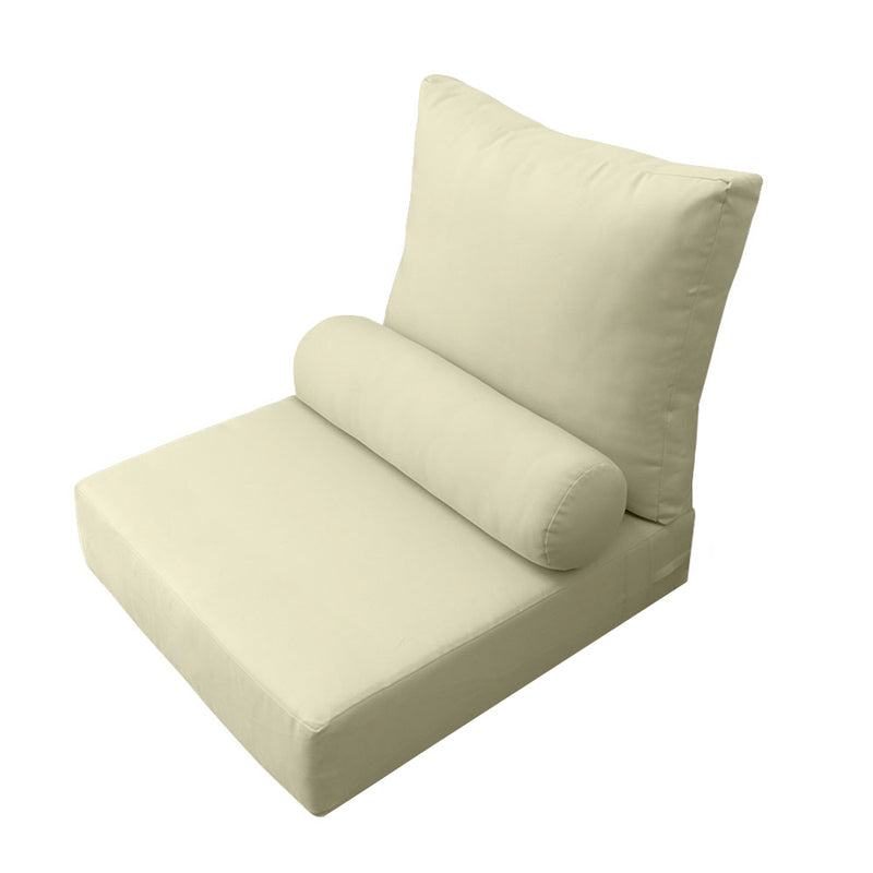 |COVER ONLY| Small Size 23"x24"x6" Outdoor Deep Seat Cushion with Bolster, Water Repellent, Patio Deep Seat Backrest Cushion Bolster Slipcovers Replacement