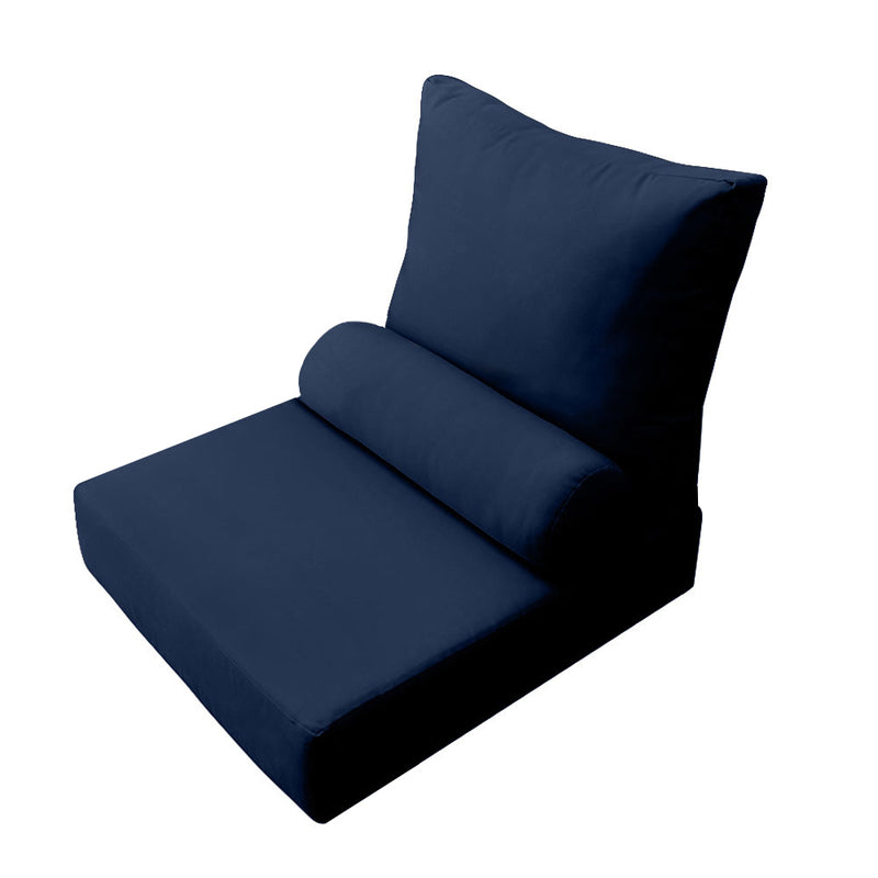 |COVER ONLY| Medium Size 24"x26"x6" Outdoor Deep Seat Cushion with Bolster, Water Repellent, Patio Deep Seat Backrest Cushion Bolster Slipcovers Replacement