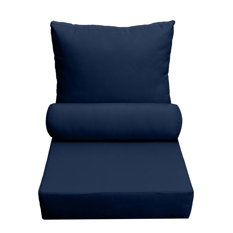 |COVER ONLY| Large Size 26x30x6 Outdoor Deep Seat Cushion with Bolster, Water Repellent, Patio Deep Seat Backrest Cushion Bolster Slipcovers Replacement