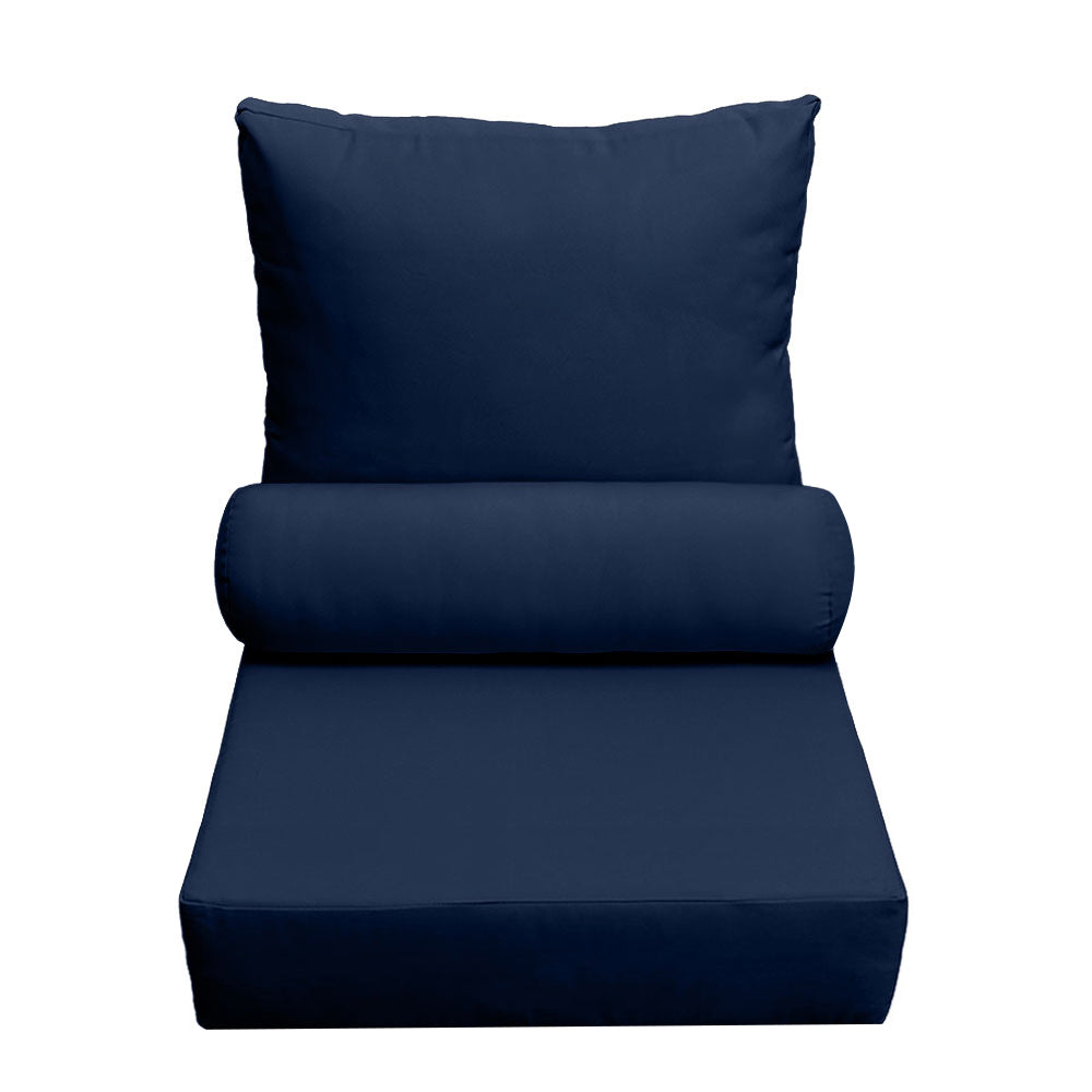 |COVER ONLY| Small Size 23"x24"x6" Outdoor Deep Seat Cushion with Bolster, Water Repellent, Patio Deep Seat Backrest Cushion Bolster Slipcovers Replacement