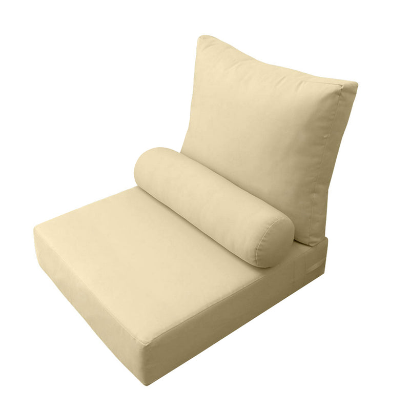 |COVER ONLY| Medium Size 24"x26"x6" Outdoor Deep Seat Cushion with Bolster, Water Repellent, Patio Deep Seat Backrest Cushion Bolster Slipcovers Replacement