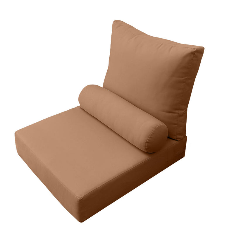 |COVER ONLY| Small Size 23"x24"x6" Outdoor Deep Seat Cushion with Bolster, Water Repellent, Patio Deep Seat Backrest Cushion Bolster Slipcovers Replacement