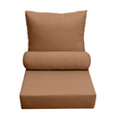 Large Size 26"x30"x6" Outdoor Deep Seat Cushion with Bolster, Water Repellent, Patio Deep Seat Backrest Cushion Bolster Pillow Insert and Slipcover Set