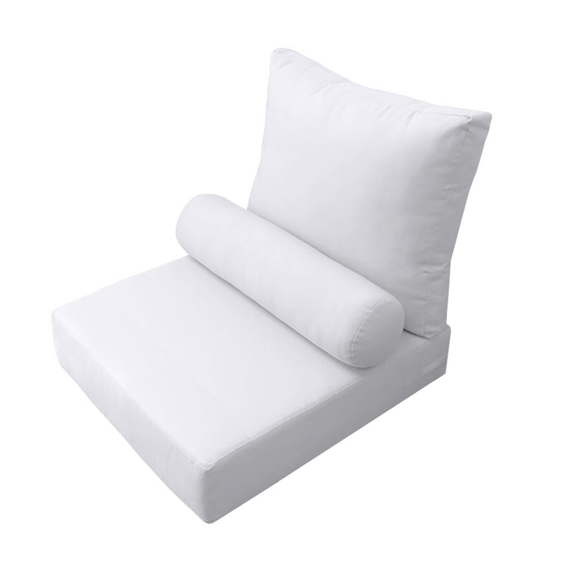 |COVER ONLY| Medium Size 24"x26"x6" Outdoor Deep Seat Cushion with Bolster, Water Repellent, Patio Deep Seat Backrest Cushion Bolster Slipcovers Replacement