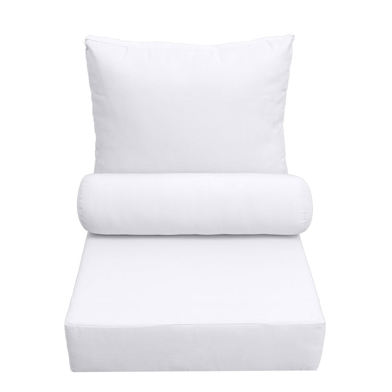 |COVER ONLY| Small Size 23"x24"x6" Outdoor Deep Seat Cushion with Bolster, Water Repellent, Patio Deep Seat Backrest Cushion Bolster Slipcovers Replacement