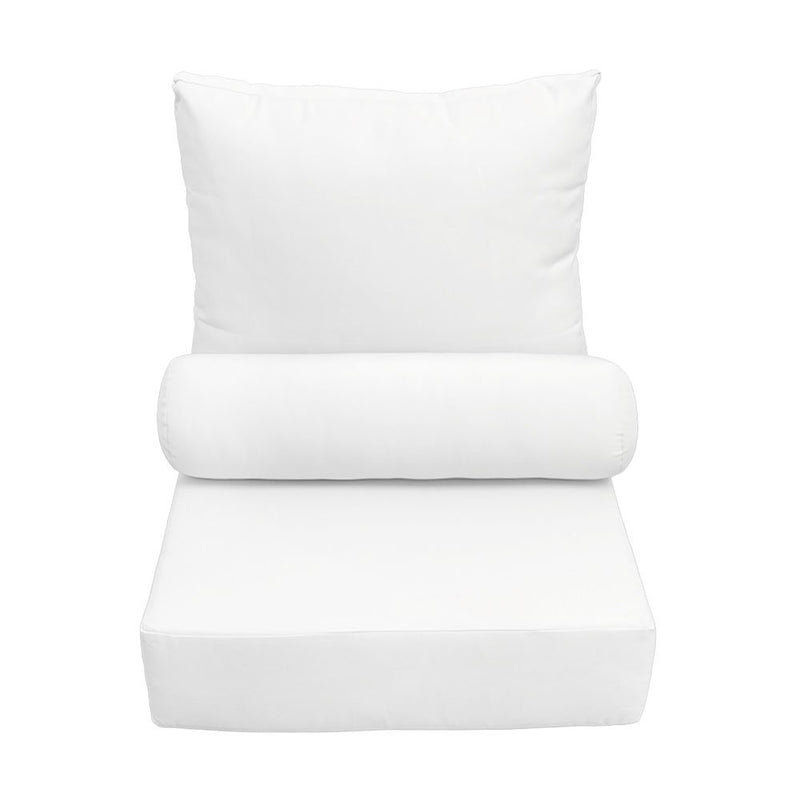 |COVER ONLY| Medium Size 24"x26"x6" Outdoor Deep Seat Cushion with Bolster, Water Repellent, Patio Deep Seat Backrest Cushion Bolster Slipcovers Replacement
