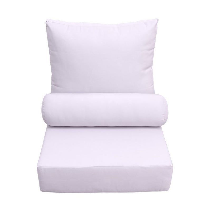 |COVER ONLY| Medium Size 24"x26"x6" Outdoor Deep Seat Cushion with Bolster, Water Repellent, Patio Deep Seat Backrest Cushion Bolster Slipcovers Replacement