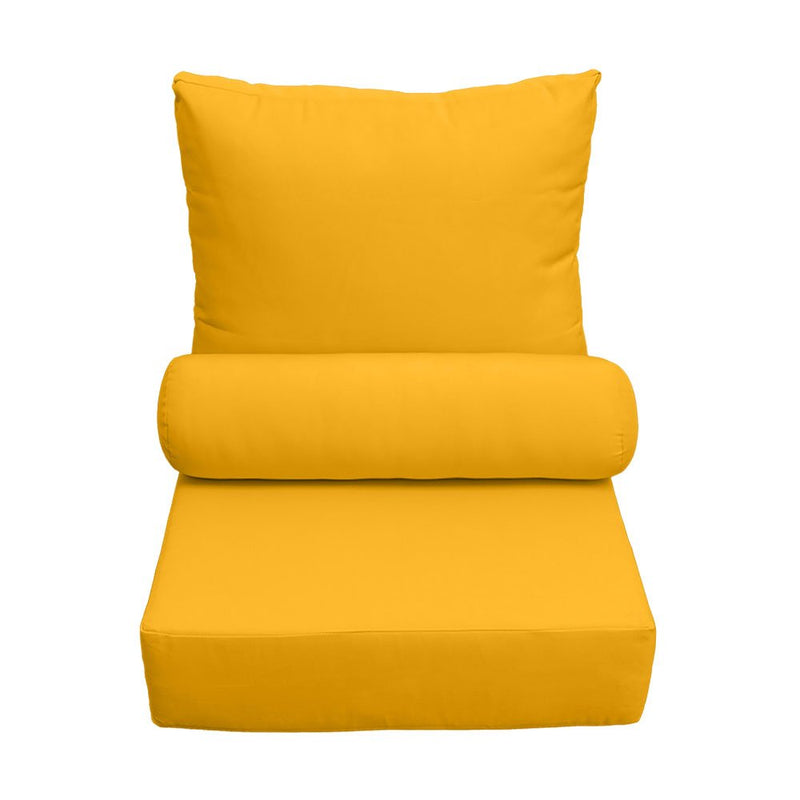 |COVER ONLY| Medium Size 24"x26"x6" Outdoor Deep Seat Cushion with Bolster, Water Repellent, Patio Deep Seat Backrest Cushion Bolster Slipcovers Replacement
