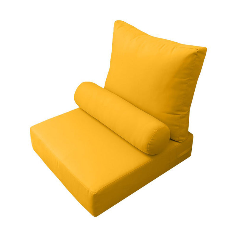 |COVER ONLY| Medium Size 24"x26"x6" Outdoor Deep Seat Cushion with Bolster, Water Repellent, Patio Deep Seat Backrest Cushion Bolster Slipcovers Replacement