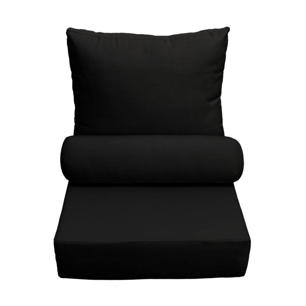 Medium Size 24"x26"x6" Outdoor Deep Seat Cushion with Bolster, Water Repellent, Patio Deep Seat Backrest Cushion Bolster Pillow Insert and Slipcover Set