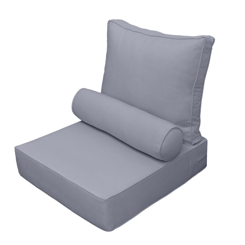 |COVER ONLY| Small Size 23"x24"x6" Outdoor Deep Seat Cushion with Bolster, Water Repellent, Patio Deep Seat Backrest Cushion Bolster Slipcovers Replacement