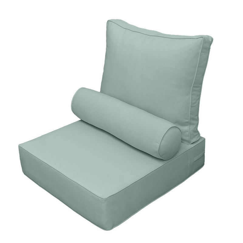 |COVER ONLY| Small Size 23"x24"x6" Outdoor Deep Seat Cushion with Bolster, Water Repellent, Patio Deep Seat Backrest Cushion Bolster Slipcovers Replacement