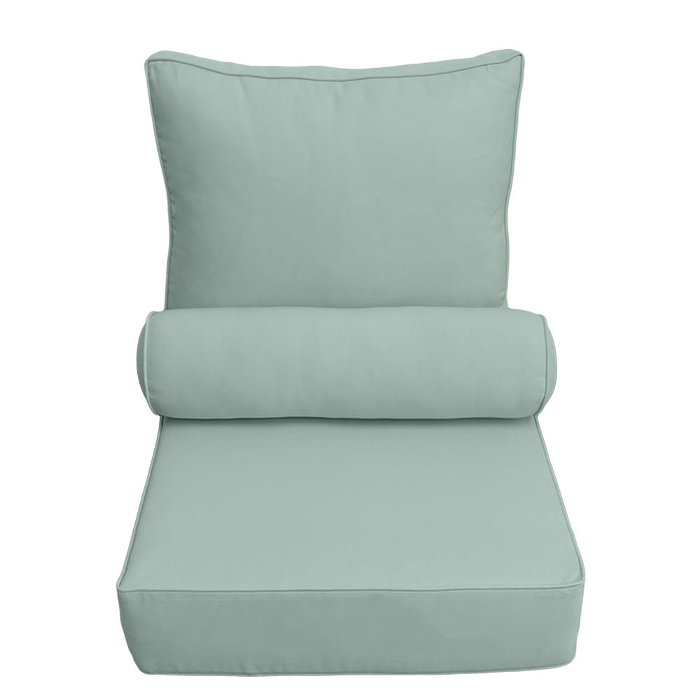 Large Size 26"x30"x6" Outdoor Deep Seat Cushion with Bolster, Water Repellent, Patio Deep Seat Backrest Cushion Bolster Pillow Insert and Slipcover Set